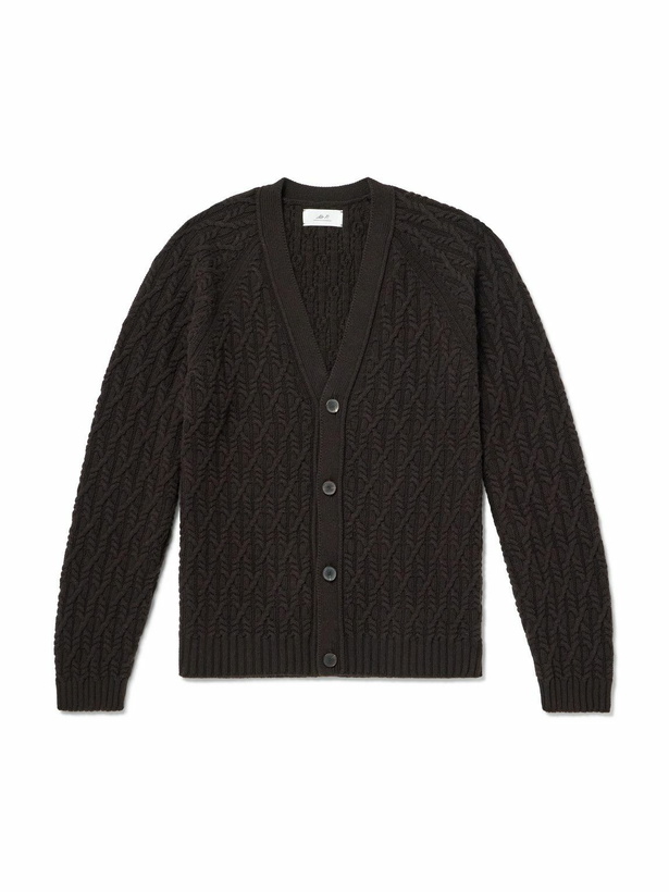 Photo: Mr P. - Cable-Knit Wool Cardigan - Brown