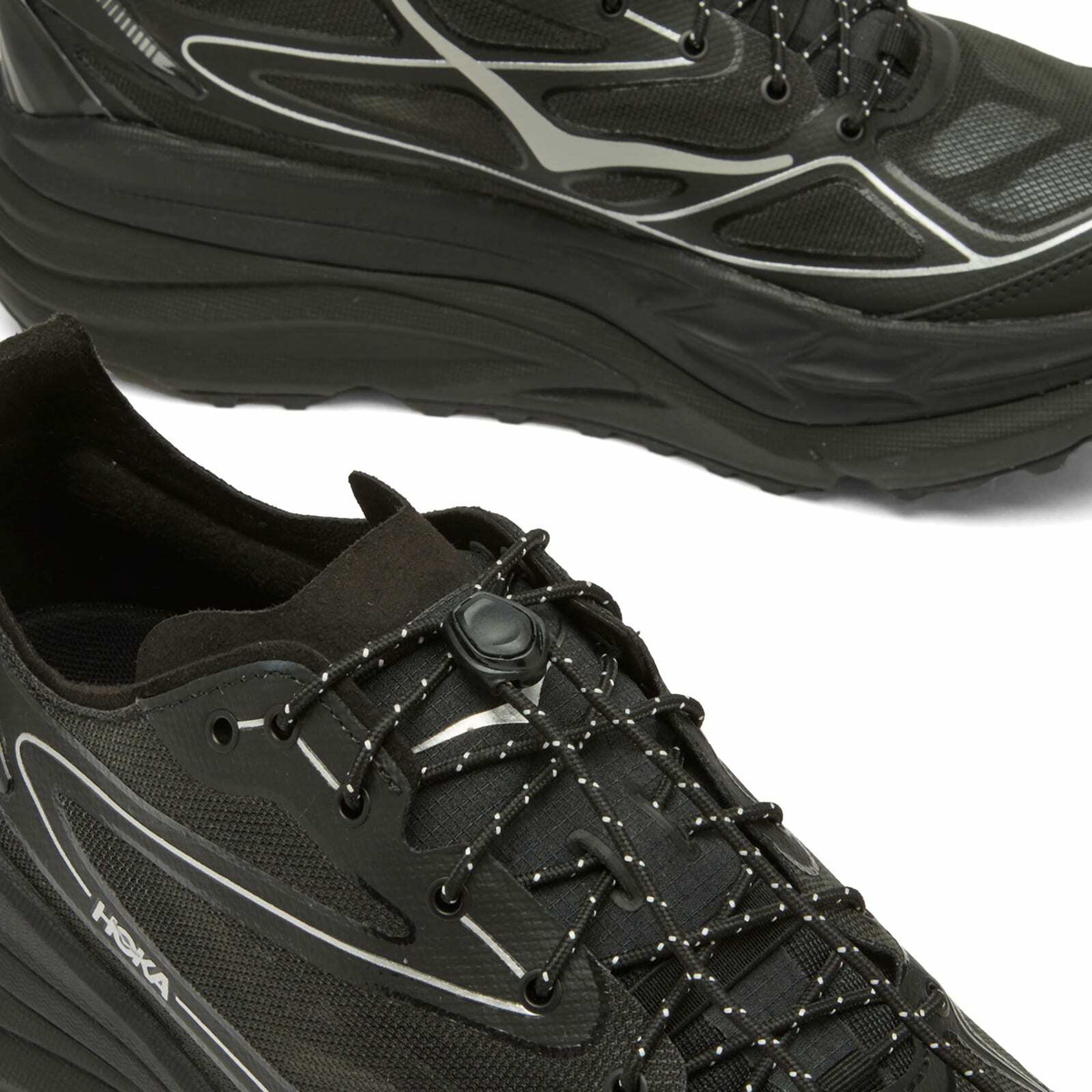 HOKA ONE ONE U Stinson One7 Sneaker in Black/Silver