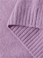 Aspesi - Brushed-Wool Polo Shirt - Purple