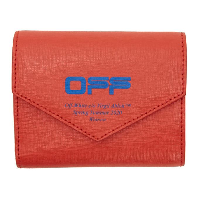 Off-white Logo Tri-fold Wallet In Fuchsia White