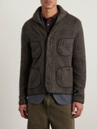 RRL - Shawl-Collar Jacquard-Knit Wool and Cashmere-Blend Cardigan - Brown