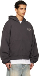 We11done Gray Se11done Zip-Up Hoodie