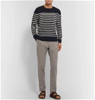 Officine Generale - Ansel Striped Textured-Cotton Sweater - Blue