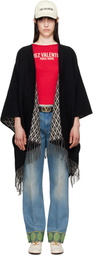 Valentino Garavani Black & Off-White Double Toile Iconographe Scarf