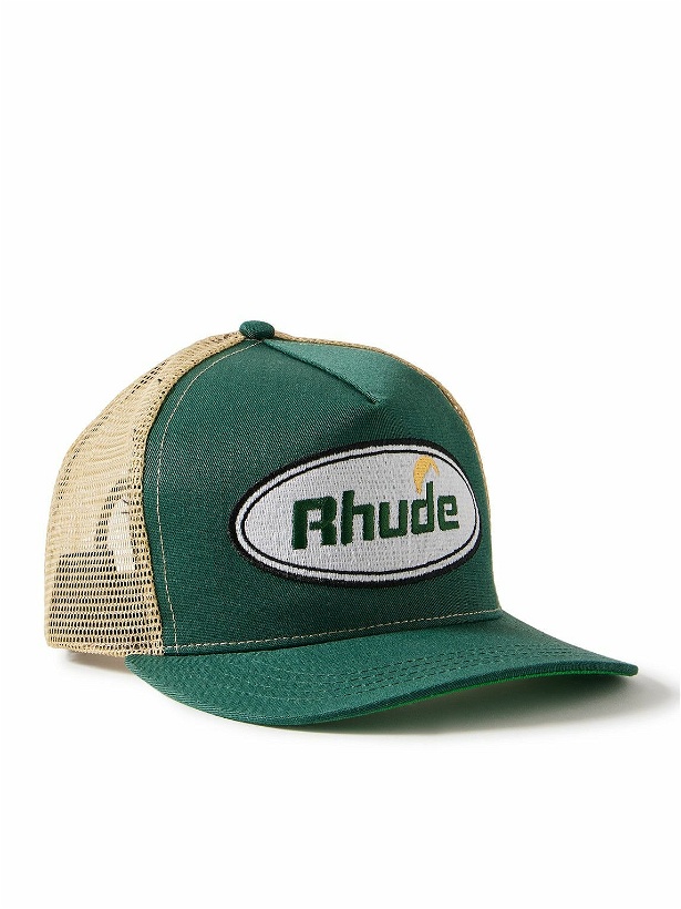 Photo: Rhude - Logo-Embroidered Canvas and Mesh Trucker Cap