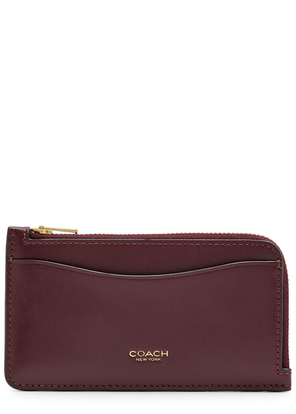 Photo: Coach New York Colour-block Leather Cardholder - Burgundy - One Size