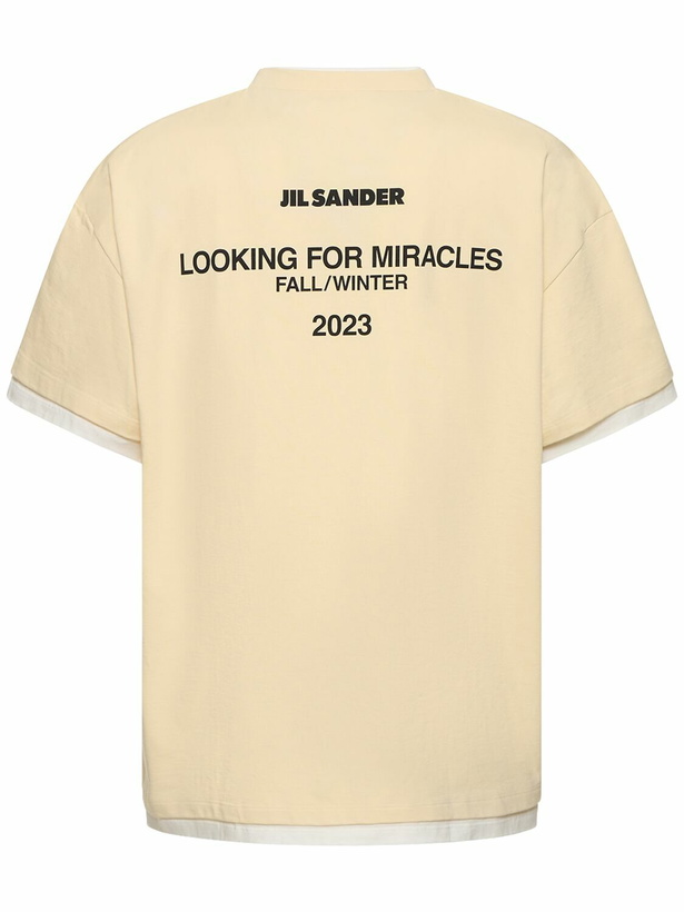 Photo: JIL SANDER Logo Printed Cotton Jersey T-shirt