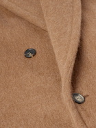 LOEWE - Oversized Double-Breasted Brushed Llama and Wool-Blend Coat - Brown