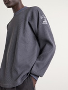WTAPS - Logo-Detailed Waffle-Knit T-Shirt - Gray