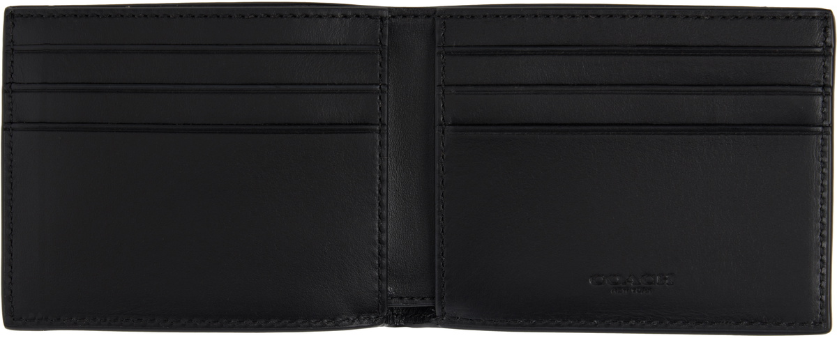 Coach 1941 Black & Gray Slim Bifold Signature Canvas Wallet
