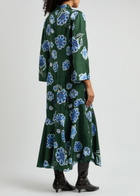 Dorothee Schumacher Big Garden Printed Silk Midi Dress Green