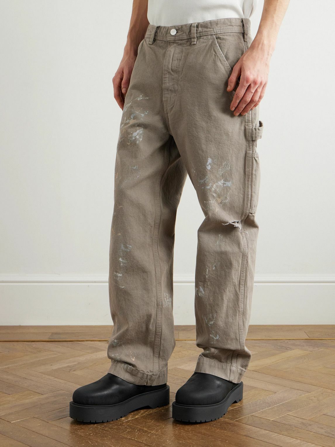 enfants riches deprimes ダブルニー パンツ Double Knee Paint Pant in Black – SVRN