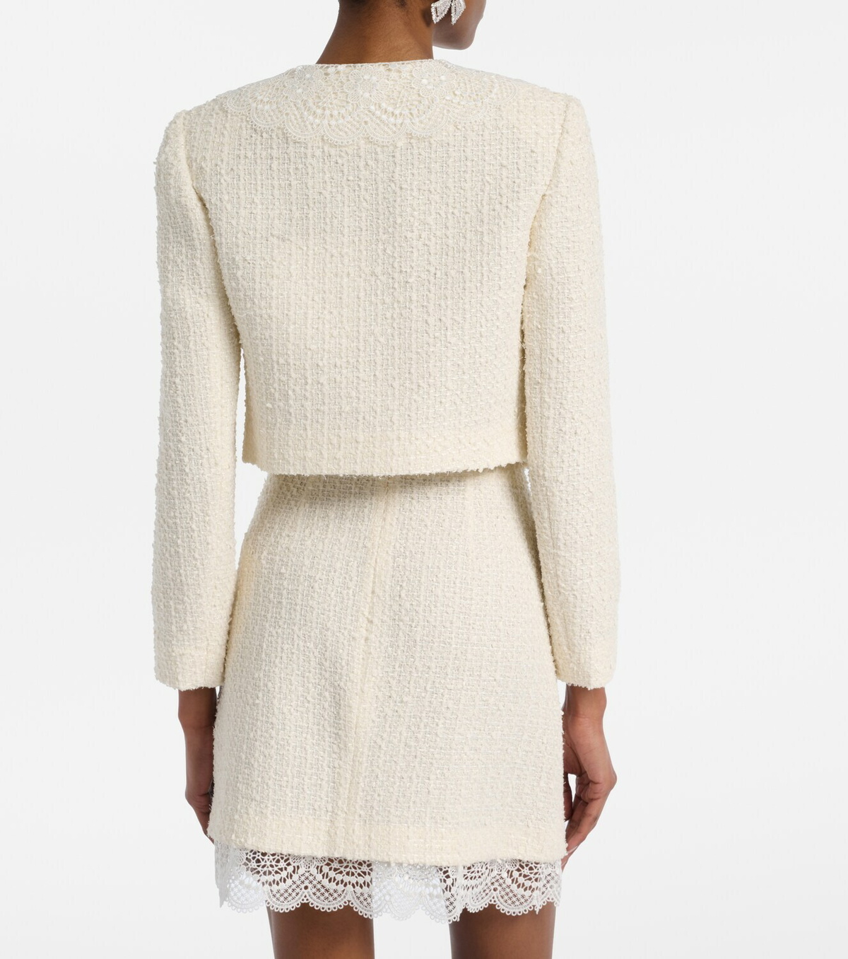 Self-Portrait Lace-trimmed bouclé jacket