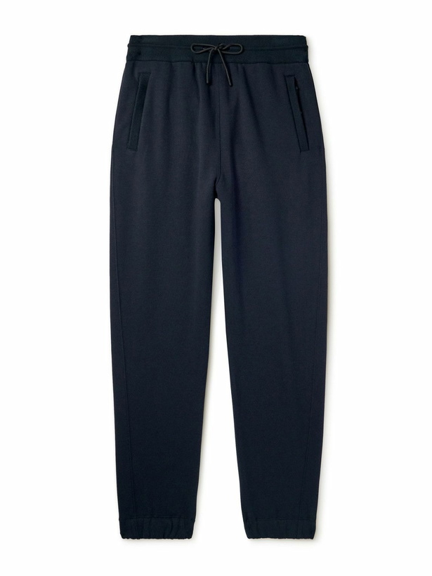 Photo: Loro Piana - Vogel Tapered Cotton and Cashmere-Blend Jersey Sweatpants - Blue