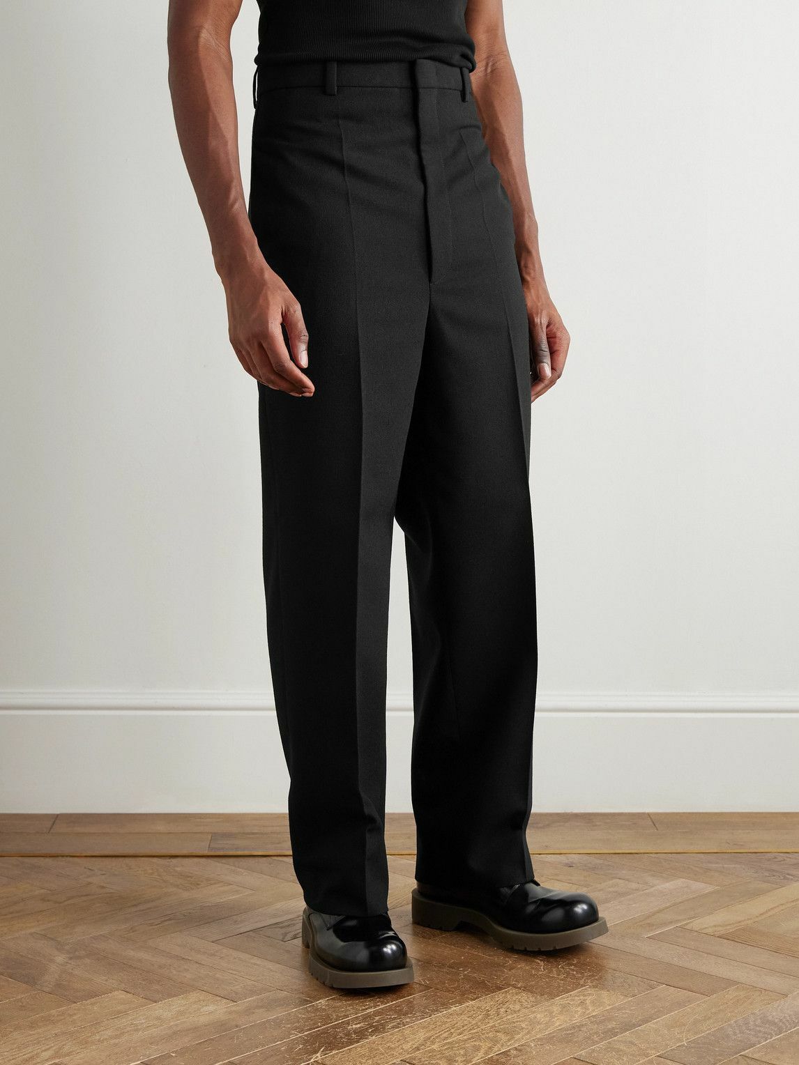 Jil Sander - Straight-Leg Grain de Poudre Wool Trousers - Black