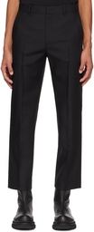 Solid Homme Black Straight Trousers