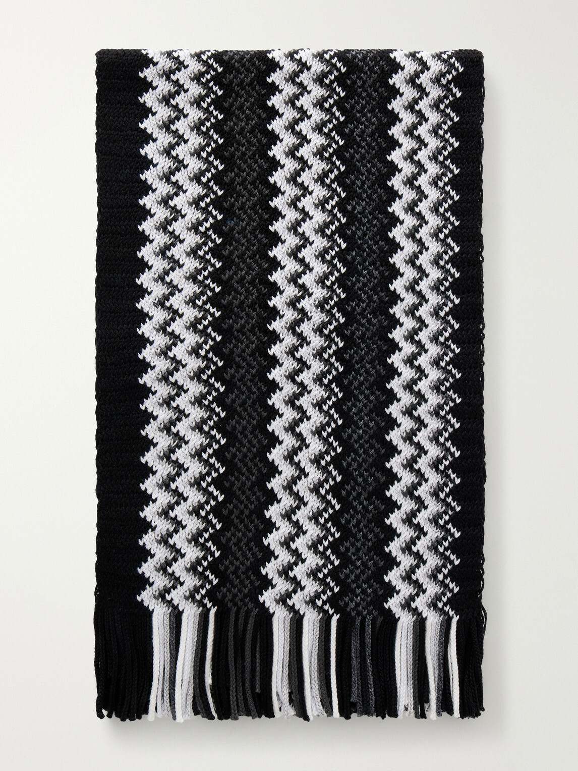 Missoni - Fringed Striped Wool Scarf - Black