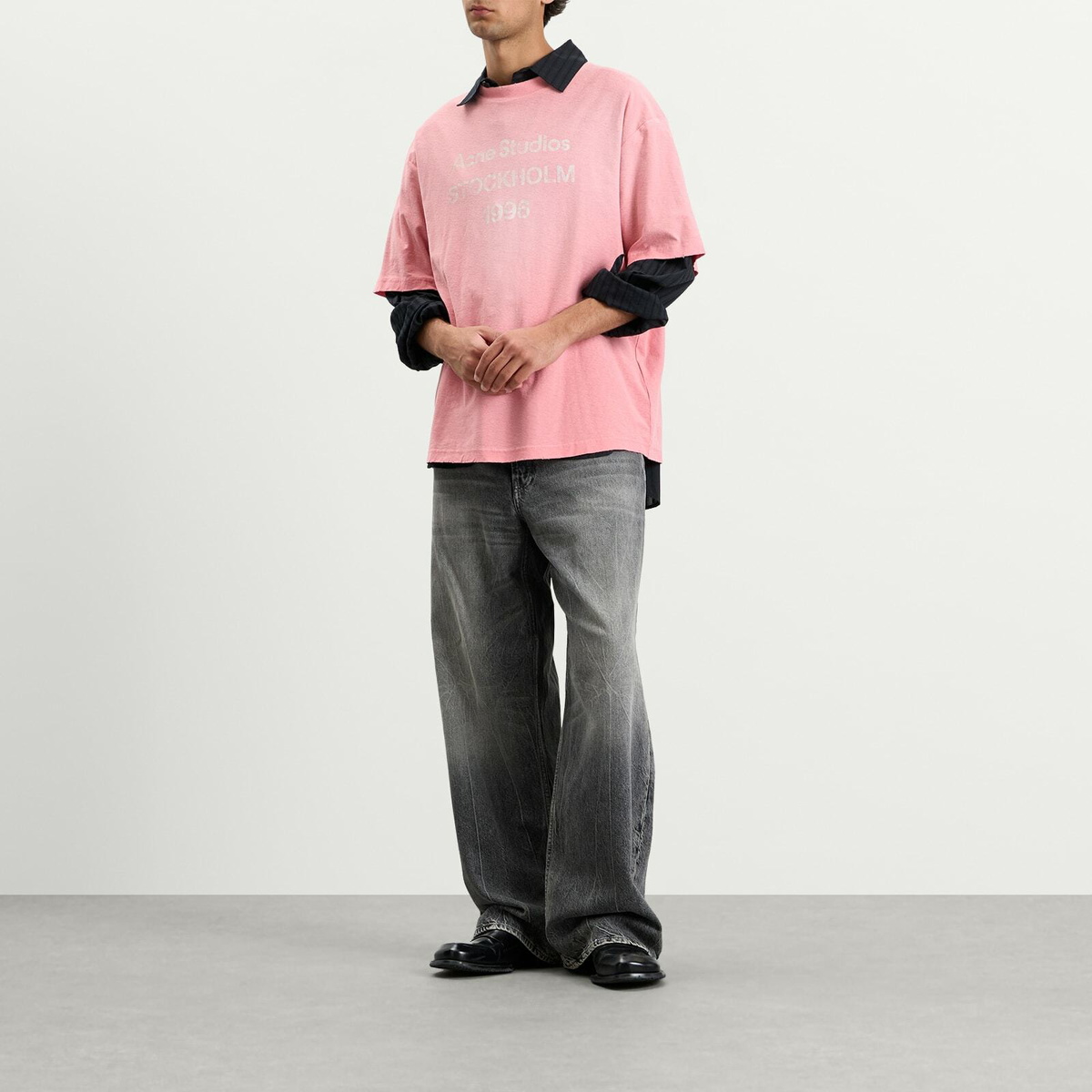 Acne Studios Men's Exford 1996 Short Sleeve T-Shirt in Tango Pink