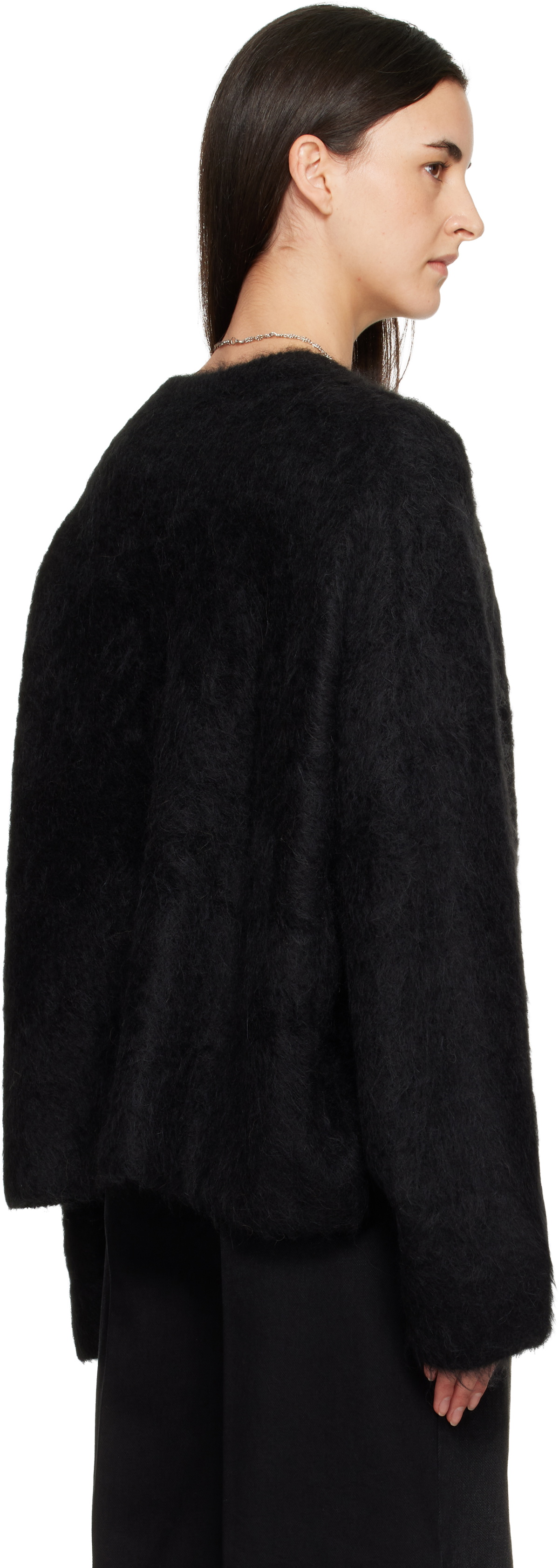TOTEME Black Boxy Alpaca Knit Sweater
