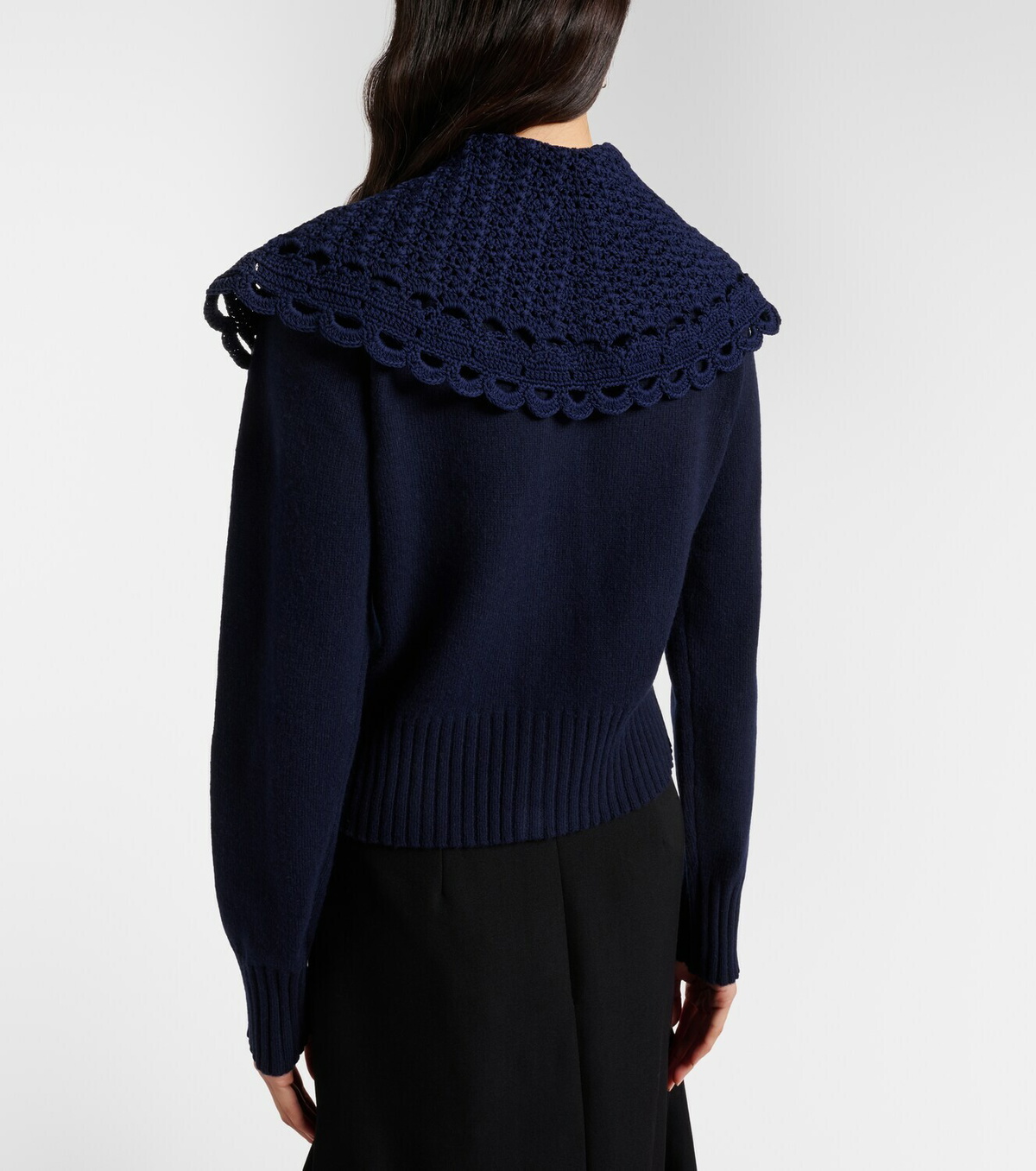 Erdem Crochet-trimmed wool-blend cardigan
