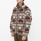 Manastash Men's Mountain Buffalo Fleece Jacket in Brown/Grey/White