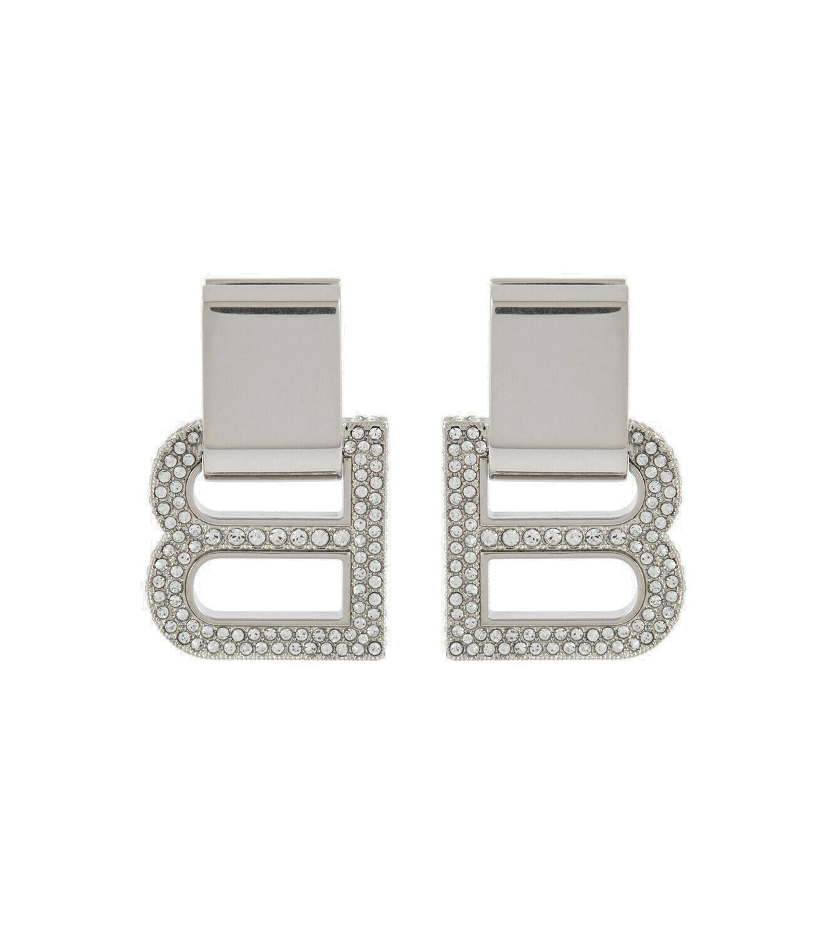25SS new/BALENCIAGA リビエライヤリング Earrings Silver BALENCIAGA Club crystal-embellished silver-tone earrings