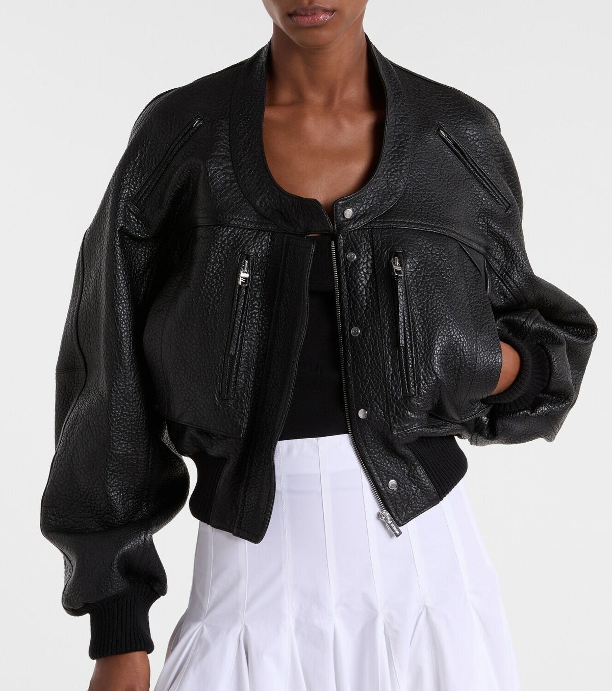 Jacquemus Cropped leather jacket