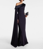 Safiyaa Rinoa caped crépe gown