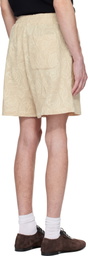 CMMN SWDN Beige Enzo Embroidered Shorts