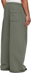 LU'U DAN Green Raw-Cut Bontan Sweatpants