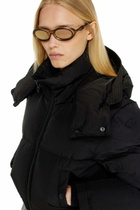 Diesel Wrinkled-nylon down puffer jacket with detachable hood - Winter Jackets Womens in Black