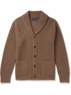 Polo Ralph Lauren - Shawl-Collar Ribbed Wool and Cashmere-Blend Cardigan - Brown