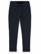 Officine Générale - Joseph Garment-Dyed Lyocell, Linen and Cotton-Blend Drawstring Trousers - Blue