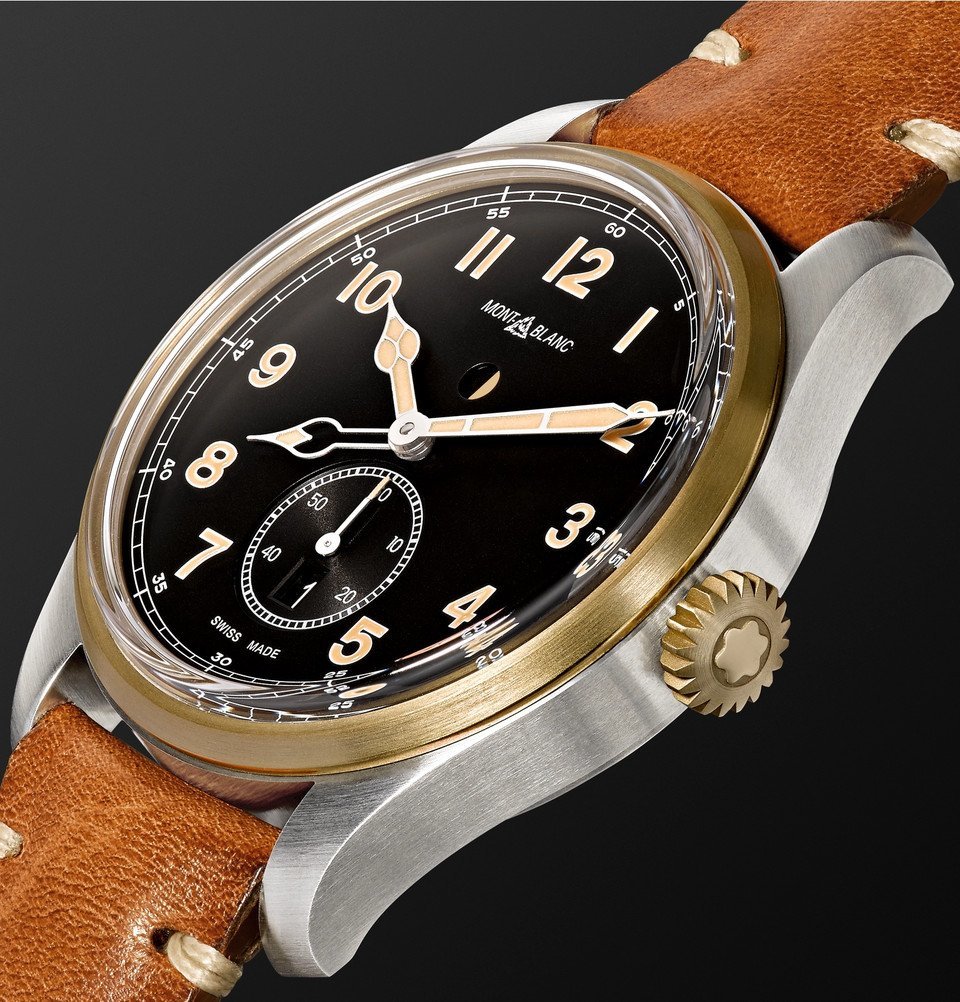 Montblanc - 1858 Automatic 44mm Stainless Steel and Leather Watch - Men - Black