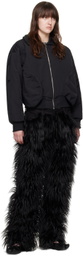 Paula Canovas Del Vas Black Faux-Fur Jeans