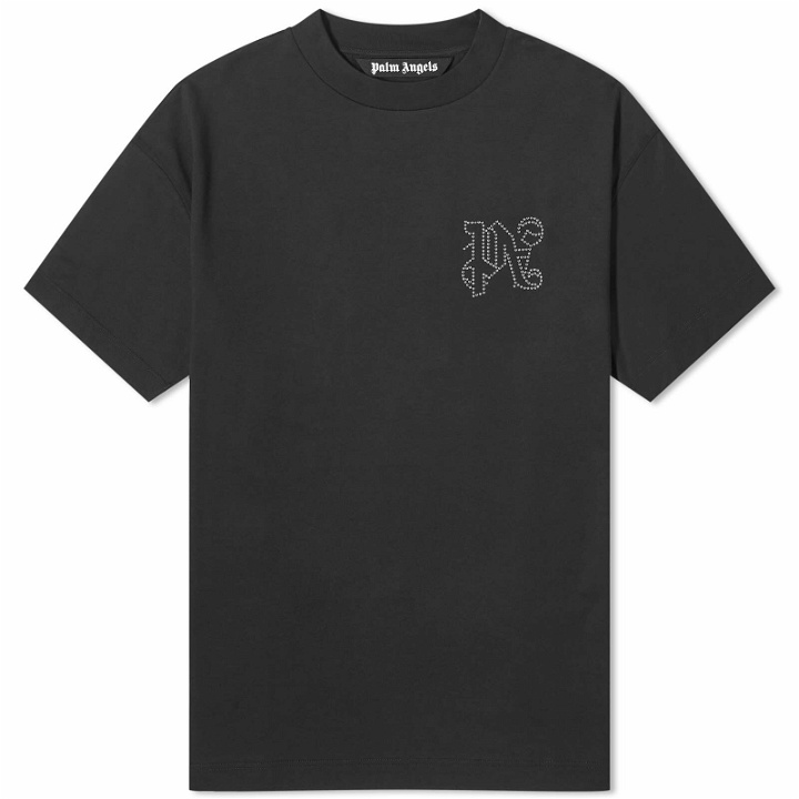 Photo: Palm Angels Men's Monogram PA Stud T-Shirt in Black