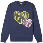 Kenzo Paris Men's Kenzo Hearts Crew Sweat in Midnight Blue