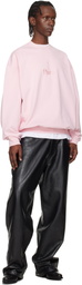 VETEMENTS Pink 'Paris' Embroidered Sweatshirt