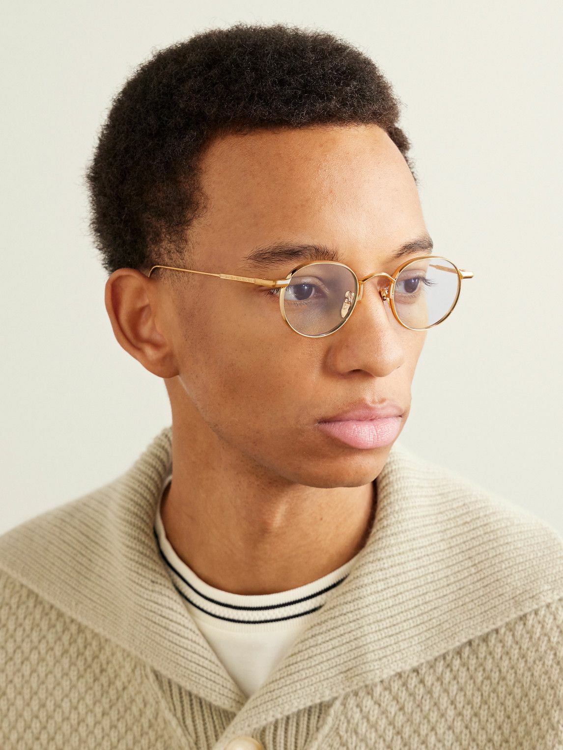 Jacques Marie Mage - Full Metal Jacket Round-Frame Gold-Tone
