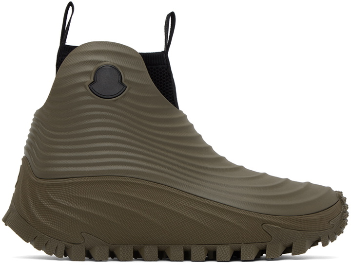 Photo: Moncler Khaki Aqua High Rain Boots