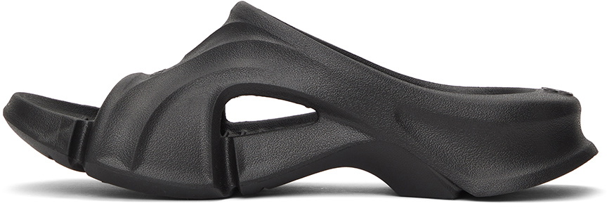 Balenciaga Black Rubber Mold Slide Sandals