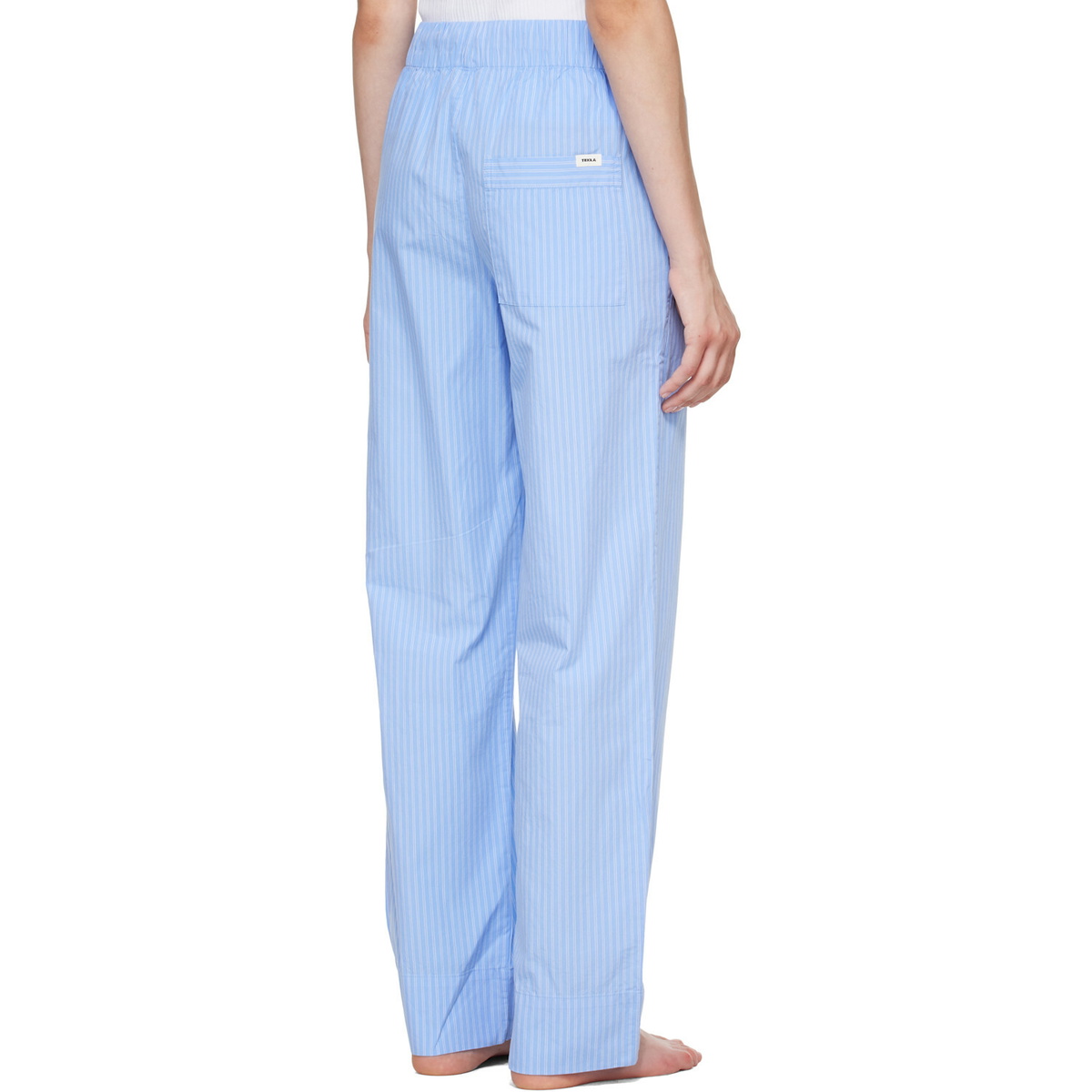 Tekla Blue Poplin Pyjama Pants