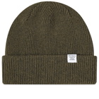 Norse Projects Men's Beanie in Dark Olive