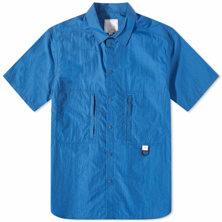 Photo: CAYL Men's Short Sleeve Nylon Hiker Shirt in Blue