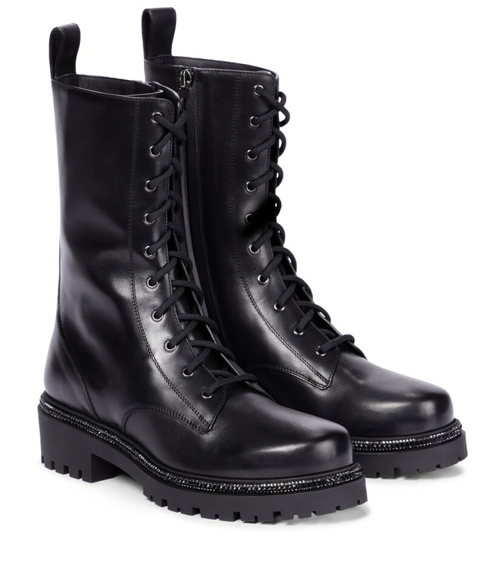 Photo: Rene Caovilla Bika embellished leather combat boots