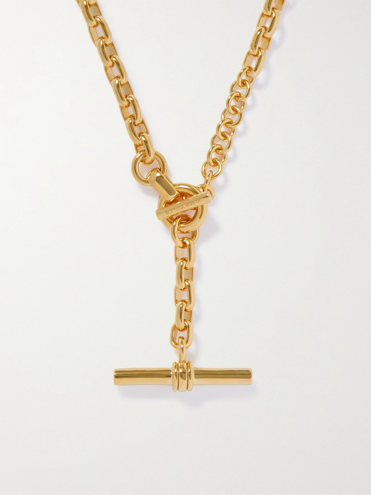 Bottega Veneta Golden Sterling Silver Anchor Chain Bracelet