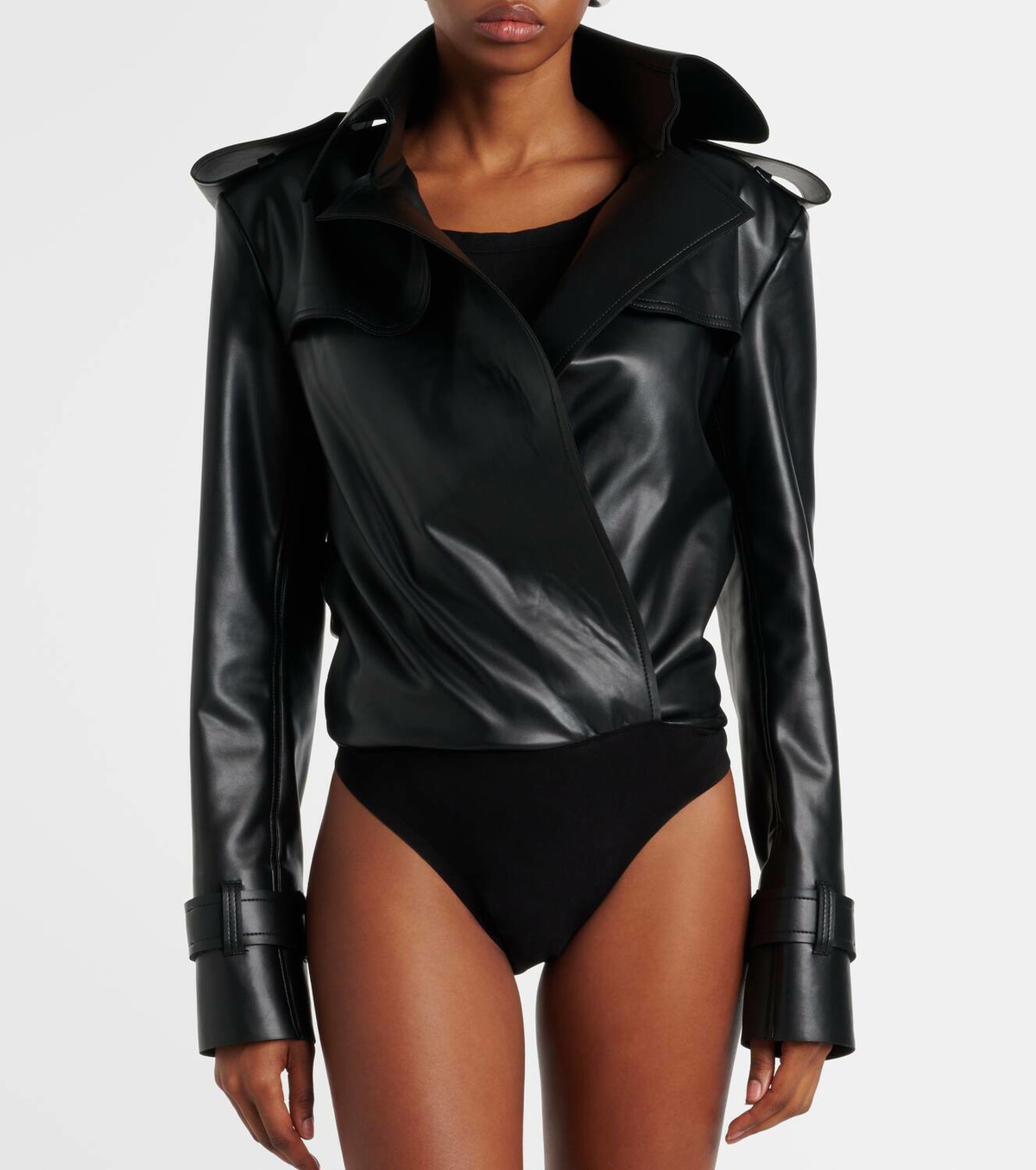 Norma Kamali Faux leather bodysuit Norma Kamali