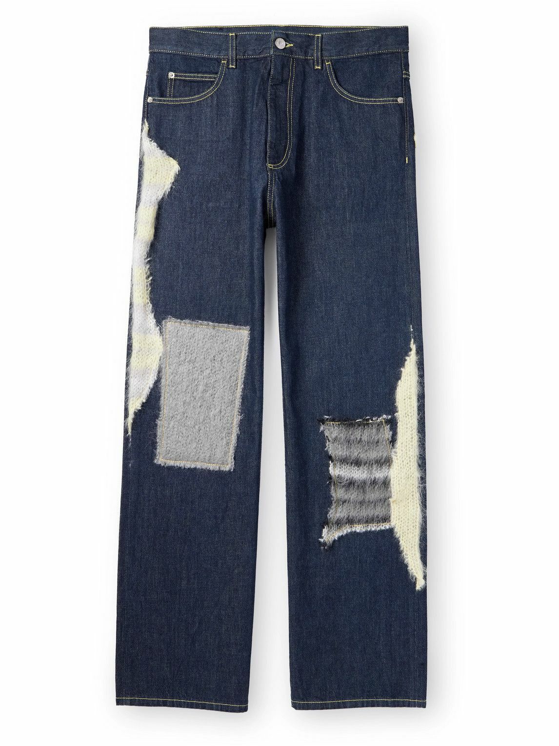 Marni - Straight-Leg Mohair-Blend Trimmed Jeans - Blue Marni