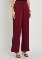 Simkhai Kyra Pintuck Wide-leg Satin Trousers Red