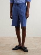 Paul Smith - Pleated Linen Drawstring Shorts - Blue